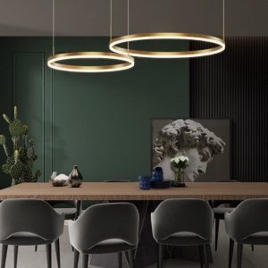 Lustra LED Cu Telecomanda ORO, 2 cercuri, Gold,Elit's 120w