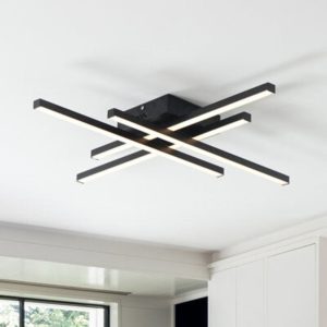Lustra LED Holly One Cu Telecomanda, 3 Tipuri De Lumina, Intensitate Reglabila,Elit's 66W, Black