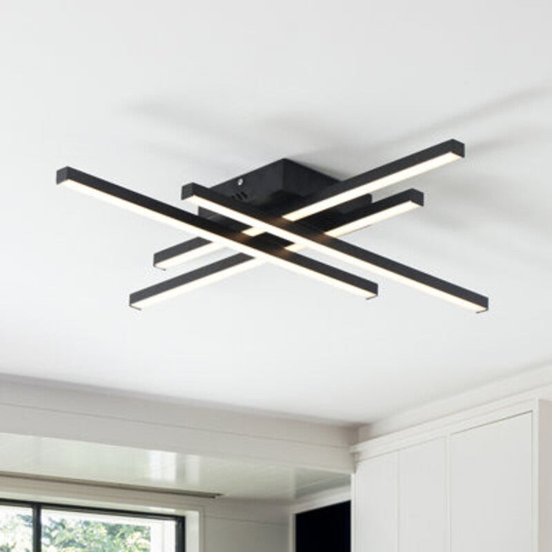 Lustra LED Holly One Cu Telecomanda, 3 Tipuri De Lumina, Intensitate Reglabila,Elit's 66W, Black