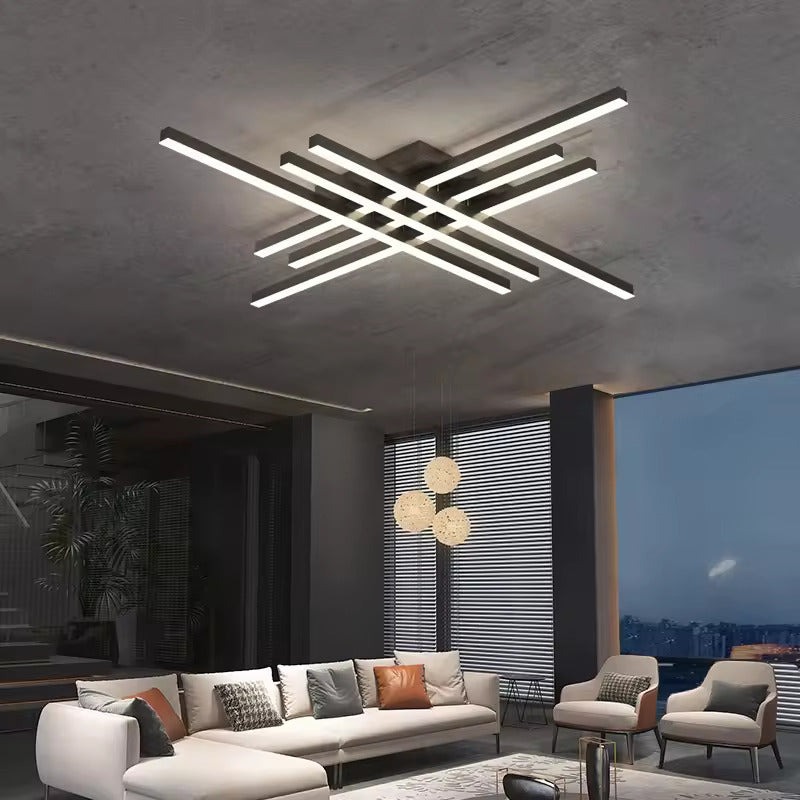 Lustra LED Holly Two, Cu Telecomanda, 3 Tipuri De Lumina, Intensitate Reglabila,Elit's 146W, Black