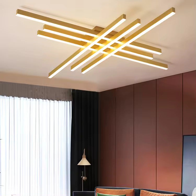 Lustra LED Holly Two, Cu Telecomanda, 3 Tipuri De Lumina, Intensitate Reglabila,Elit's 146W, Gold