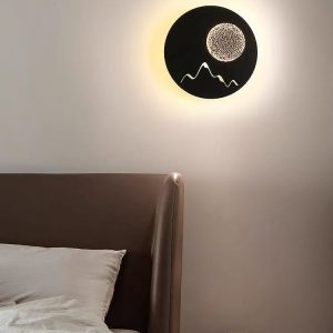 Aplica cu design natural autentic, black, 24w Elit's
