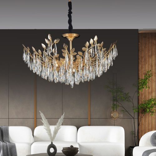 Candelabru Cristal Almma, Gold, 85cm Elit's