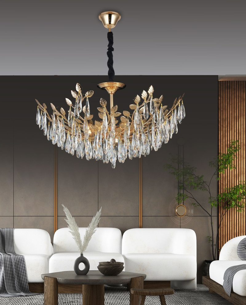 Candelabru Cristal Almma, Gold, 85cm Elit's
