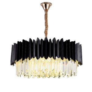 Candelabru Cristal, 8 X E27, Negru, 50cm Elit's