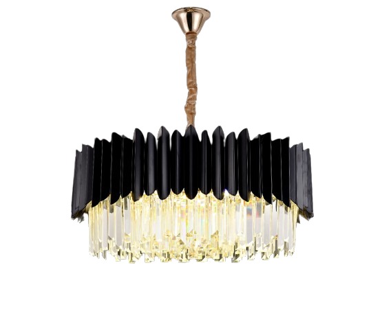 Candelabru Cristal, 8 X E27, Negru, 50cm Elit's