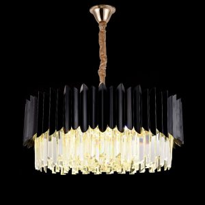Candelabru Cristal, 3 X E27, Negru, 30cm Elit's