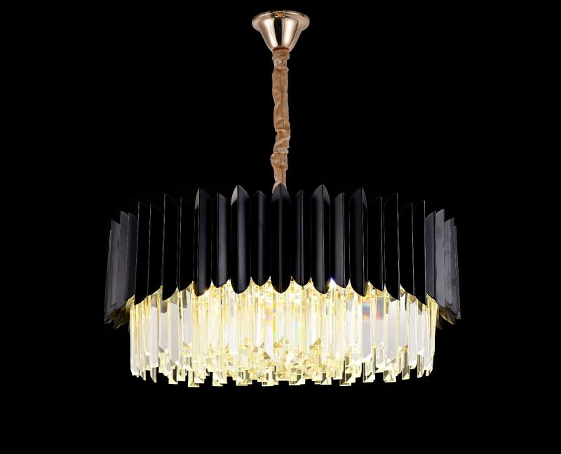 Candelabru Cristal, 3 X E27, Negru, 30cm Elit's