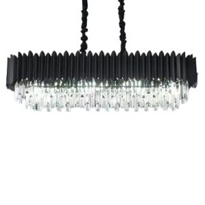 Candelabru Cristal, 8 X E27, Negru, 80x30cm Elit's