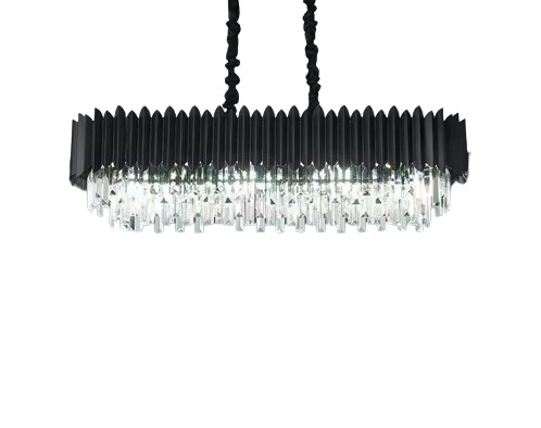 Candelabru Cristal, 8 X E27, Negru, 80x30cm Elit's