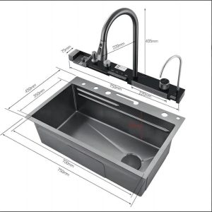 Chiuveta Bucatarie Profesionala Multifunctionala LED, Inox Elit's