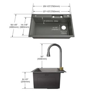 Chiuveta Bucatarie Profesionala Multifunctionala , Inox, ESNFY3018 Elit's