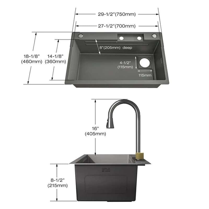 Chiuveta Bucatarie Profesionala Multifunctionala , Inox, ESNFY3018 Elit's