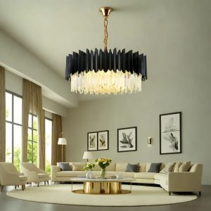 Candelabru Cristal, 3 X E27, Negru, 30cm Elit's