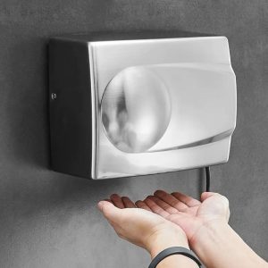 Uscător de Mâini cu Senzor,Elit's 1500W, Aer Cald/Rece, Inox Mat