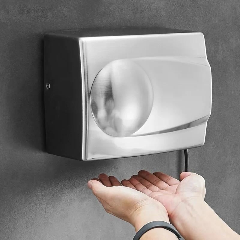 Uscător de Mâini cu Senzor,Elit's 1500W, Aer Cald/Rece, Inox Mat