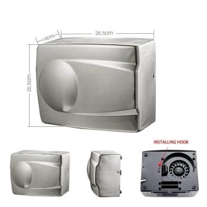 Uscător de Mâini cu Senzor,Elit's 1500W, Aer Cald/Rece, Inox Mat
