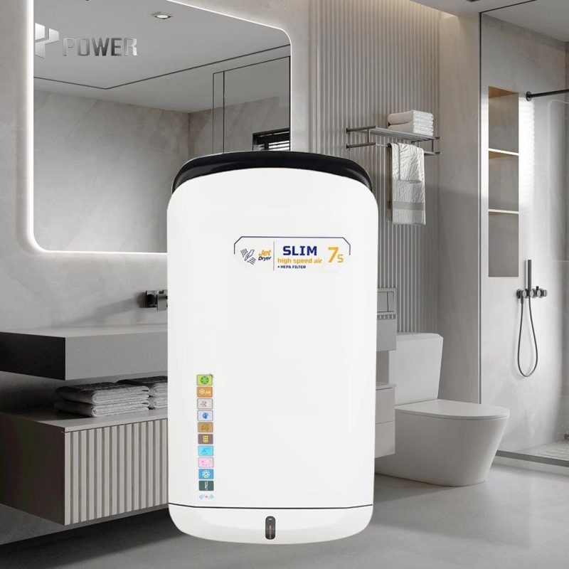 Uscător de Mâini , Senzor JetSlim,Elit's 1800W, Alb, Filtru HEPA