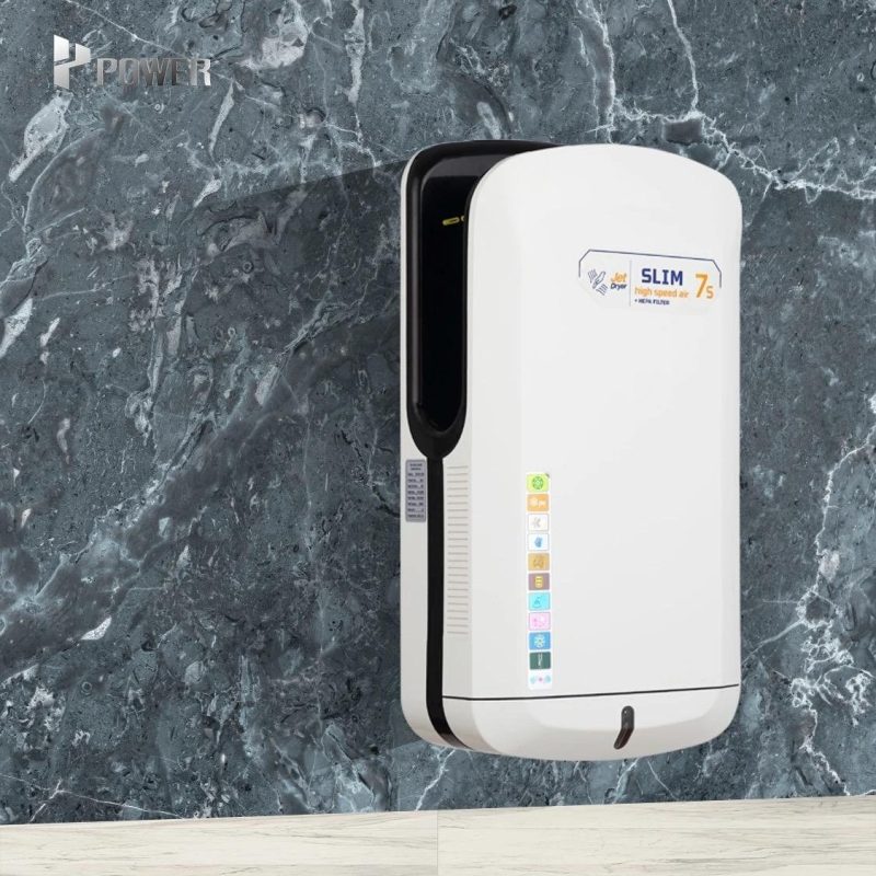 Uscător de Mâini , Senzor JetSlim,Elit's 1800W, Alb, Filtru HEPA