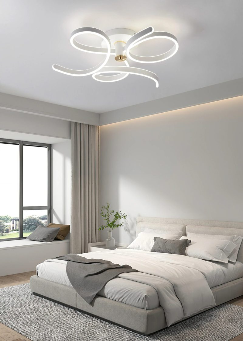Lustra LED Cu Telecomanda, 3 Tipuri De Lumina, Intensitate Reglabila, 360W, Alb/Auriu
