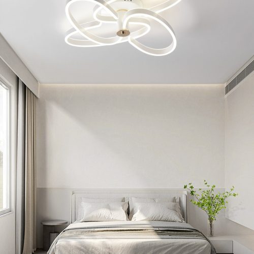 Lustra LED Cu Telecomanda, 3 Tipuri De Lumina, Intensitate Reglabila, 288W, Alb/Auriu