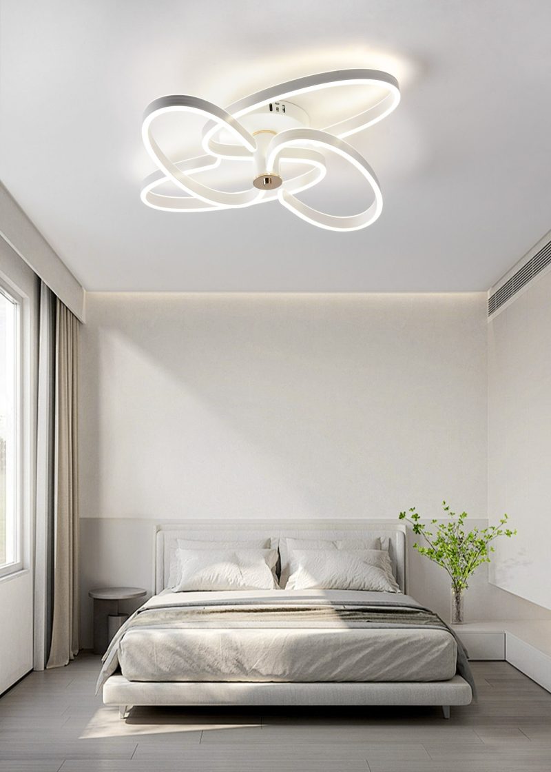 Lustra LED Cu Telecomanda, 3 Tipuri De Lumina, Intensitate Reglabila, 288W, Alb/Auriu