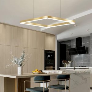 4b06d455-3f2c-47be-a688-66375631 Lustra LED Suspendata Cu Telecomanda,Elit's 3 Tipuri De Lumina, Inaltime Reglabila, 39W, Auriu