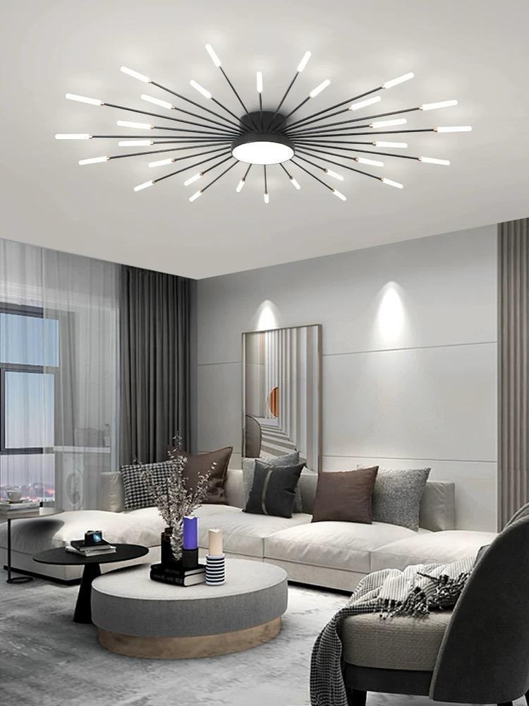 Lustra LED Cu Telecomanda, 3 Tipuri De Lumina, Intensitate Reglabila, 15W, Negru/Auriu Elit's
