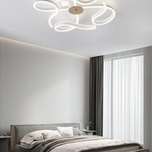 Lustra LED Cu Telecomanda, 3 Tipuri De Lumina, Intensitate Reglabila, 288W, Alb/Auriu