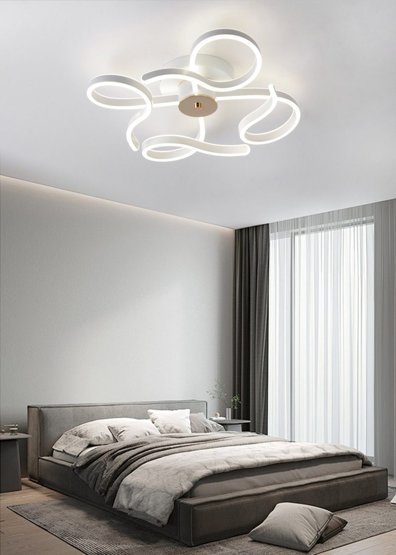 Lustra LED Cu Telecomanda, 3 Tipuri De Lumina, Intensitate Reglabila, 288W, Alb/Auriu