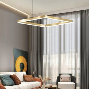 7fbcef5c-4c51-4fa4-8e63-8ddd38ff Lustra LED Suspendata Cu Telecomanda,Elit's 3 Tipuri De Lumina, Inaltime Reglabila, 39W, Auriu