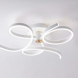 Lustra LED Cu Telecomanda, 3 Tipuri De Lumina, Intensitate Reglabila, 360W, Alb/Auriu