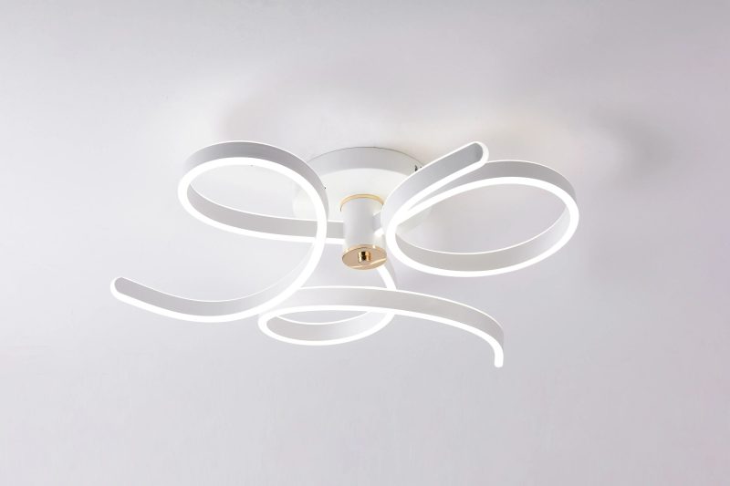 Lustra LED Cu Telecomanda, 3 Tipuri De Lumina, Intensitate Reglabila, 360W, Alb/Auriu