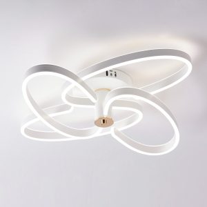 Lustra LED Cu Telecomanda, 3 Tipuri De Lumina, Intensitate Reglabila, 288W, Alb/Auriu