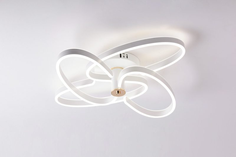 Lustra LED Cu Telecomanda, 3 Tipuri De Lumina, Intensitate Reglabila, 288W, Alb/Auriu