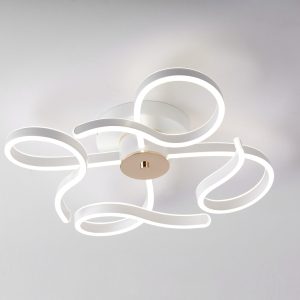 Lustra LED Cu Telecomanda, 3 Tipuri De Lumina, Intensitate Reglabila, 288W, Alb/Auriu