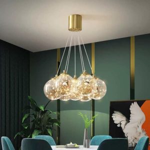 Lustra suspendata Nelly, 7 globuri, gold Elit's