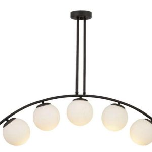 Lustra dining 5 globuri, Negru Elit's