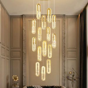 WhatsAppImage2023-11-24at2.10.37 (2) Candelabru Cristal,15 Leduri, Metal, 351W, Auriu Elit's