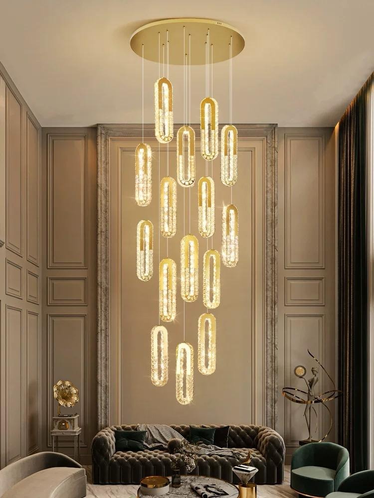 WhatsAppImage2023-11-24at2.10.37 (2) Candelabru Cristal,15 Leduri, Metal, 351W, Auriu Elit's