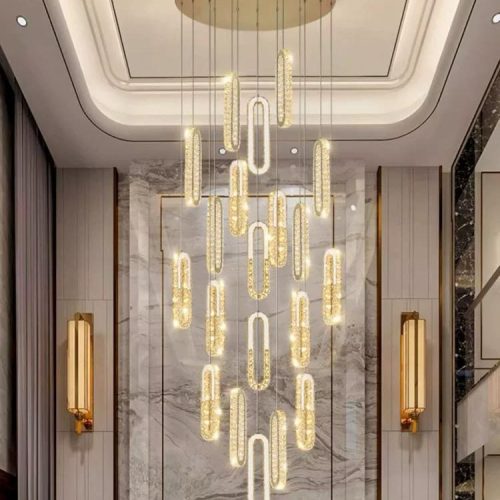 Candelabru Cristal,15 Leduri, Metal, 351W, Auriu Elit's