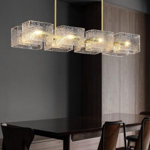 Lustra dining Zarra, Suspendata, 8 becuri, Auriu Elit's