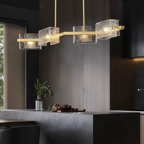 Lustra dining Zarra, Suspendata, 4 becuri, Auriu Elit's