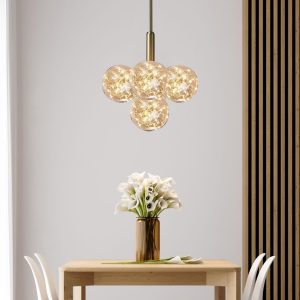 Lustra cu Led Lissa, 5 globuri, gold Elit's