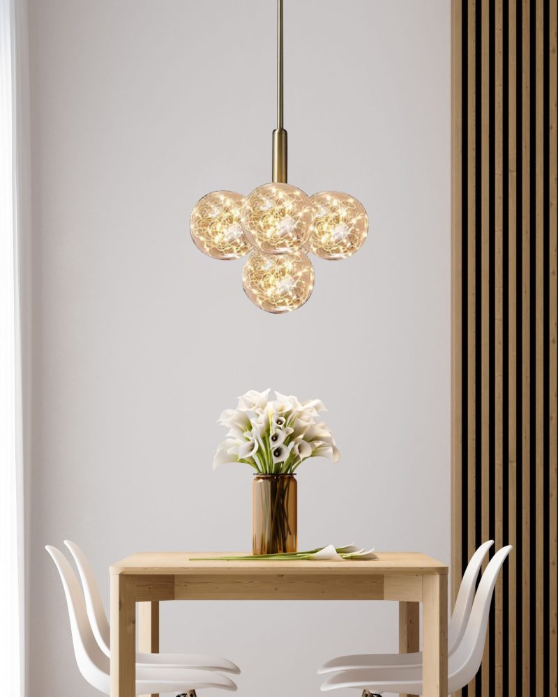 Lustra cu Led Lissa, 5 globuri, gold Elit's