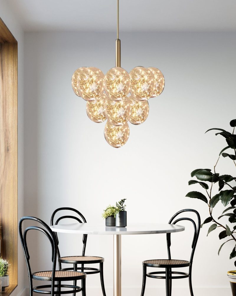 Lustra cu Led Lissa, 13 globuri, gold Elit's