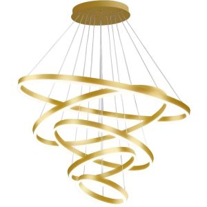 Lustra LED Cu Telecomanda, 5 cercuri, Gold Elit's