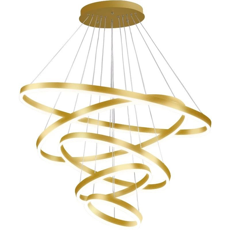 Lustra LED Cu Telecomanda, 5 cercuri, Gold Elit's