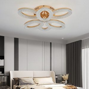 Lustra Cu Telecomanda, 3 Tipuri De Lumina, Intensitate Reglabila, 120W, Auriu Elit's