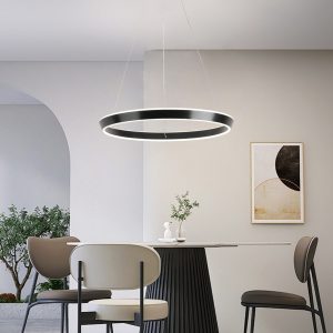 Lustra LED Suspendata Cu Telecomanda,Elit's 3 Tipuri De Lumina, Inaltime Reglabila, 160W, Negru